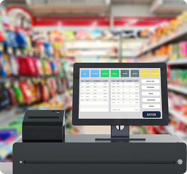 pos system at grocery store
