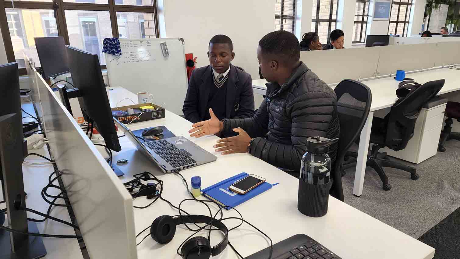 Blessed Chitamba and Fezile Ngubo_Transaction Junction hosts a Software Development job shadow